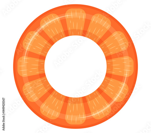 Orange cute inflatable float ring swimming pool illustration summer clipart