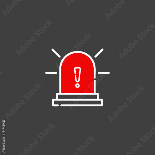 Ambulance light alarm icon logo flat vector design