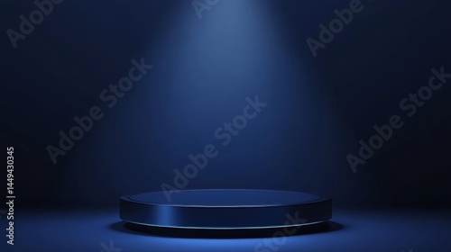 Abstract futuristic blue background. Futuristic circular podium. Empty podium. High technology. Design template technology. Abstract technology. Futuristic technology. Technology digital. Copy space