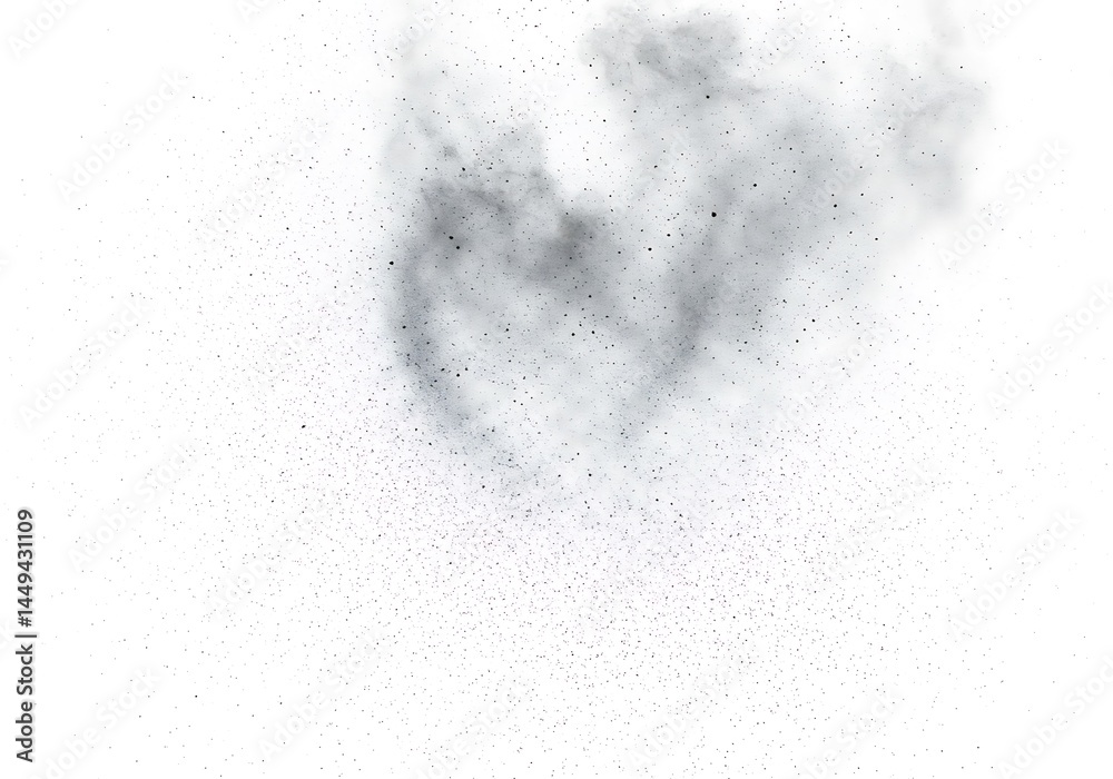 Abstract image of gray smoke and tiny particles against a bright white background with diffused lighting Abstract image of gray smoke and tiny particles against a bright white background with diffused lighting
