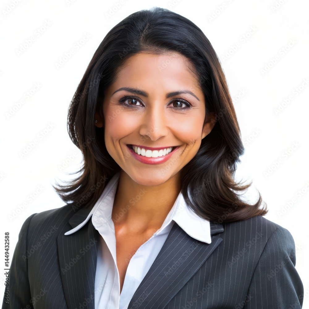 Smiling Businesswoman Portrait In A Suit Against White Background With Beautiful Teeth Smiling Businesswoman Portrait In A Suit Against White Background With Beautiful Teeth