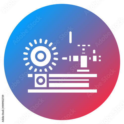 Metal Lathe Vector Icon