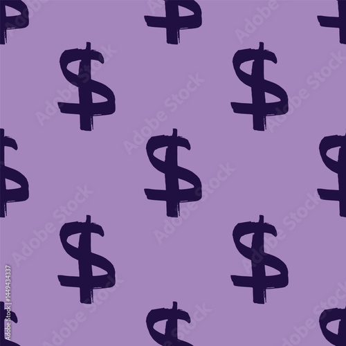 Seamless pattern with dollar currency symbol for decorative print, wrapping paper, greeting cards, wallpaper and fabric