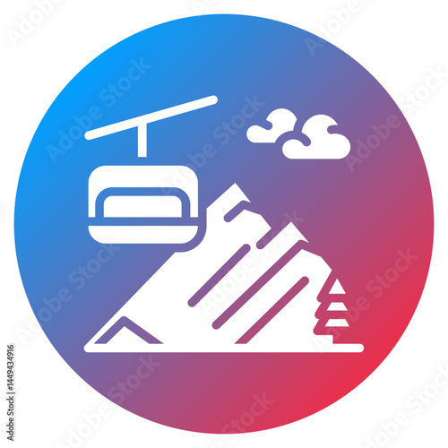 Ski Lift Vector Icon