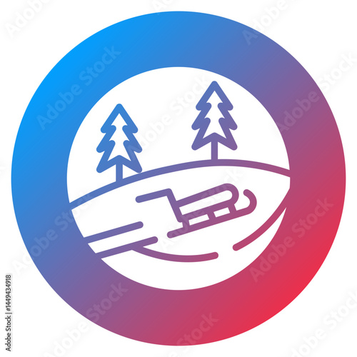 Sledding Hill Vector Icon