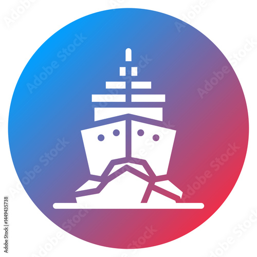 Icebreaker Ship Vector Icon