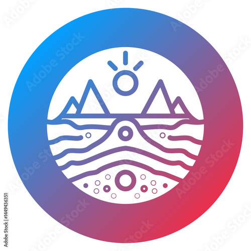 Subduction Zone Vector Icon
