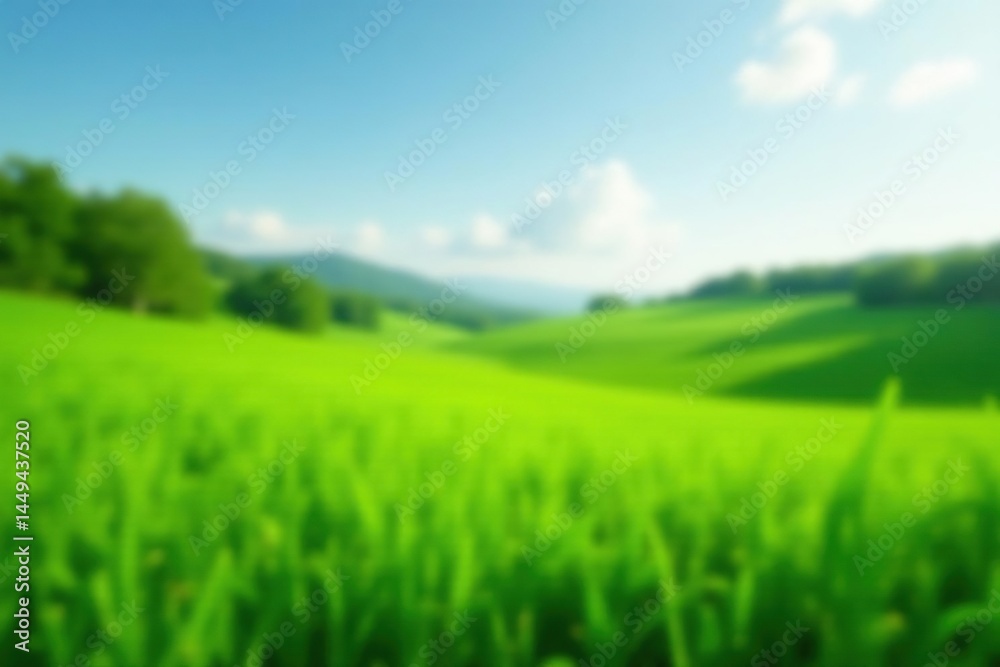 Fototapeta premium Abstract blurred nature scene, lush green fields, photo, plant