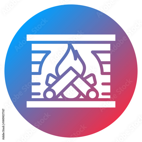 Cozy Fireplace Vector Icon