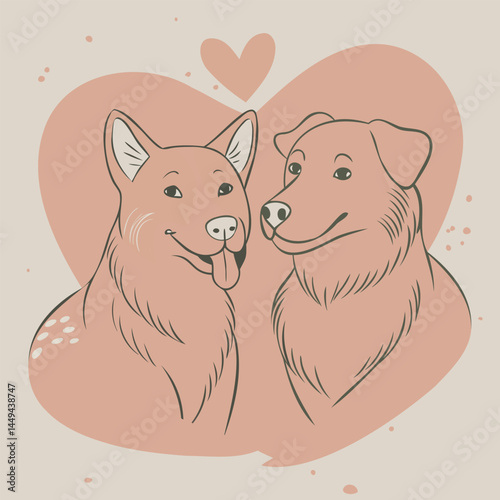 Two dogs in a hearty embrace