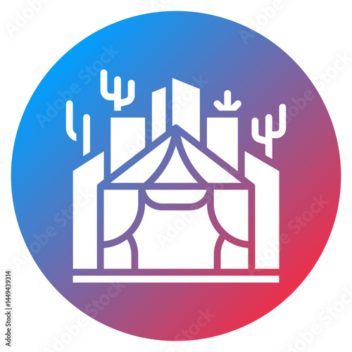 Desert Cliff Shelter Vector Icon