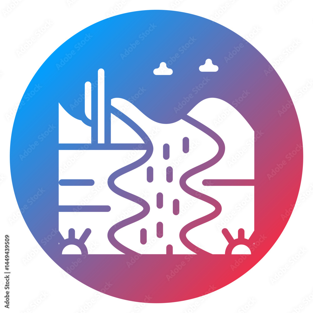 Fototapeta premium Desert River Vector Icon