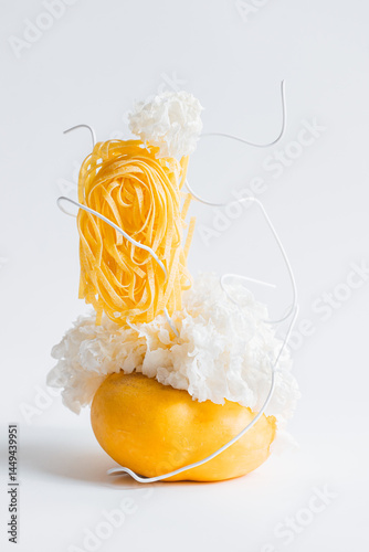 Pasta and turnip in unique food art