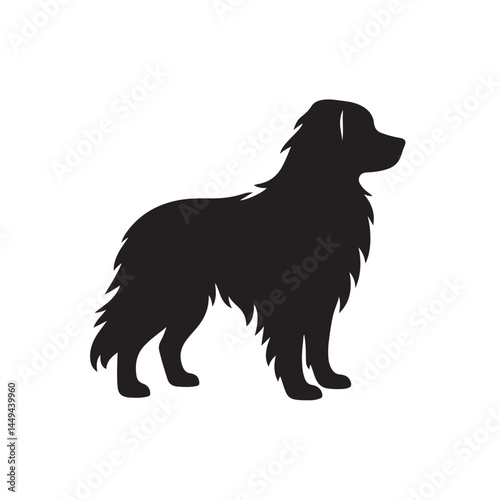 Dog Silhouette Side View, Clean and Minimal Vector Art