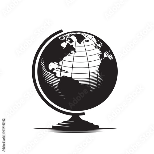 Global Silhouette Illustration in Clean Vector Style