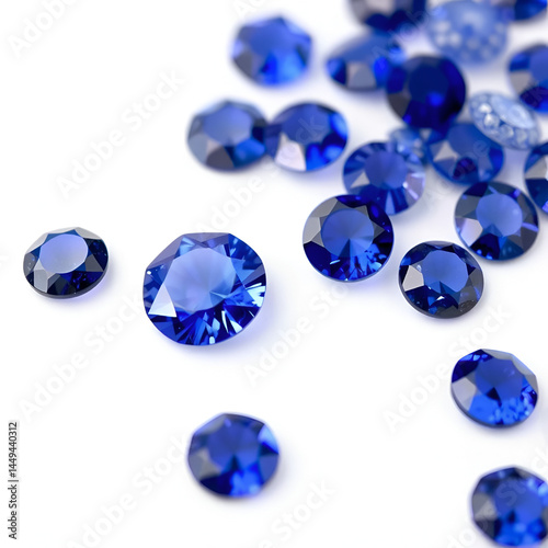 Natural Sapphire gemstone, Jewel or gems on white background