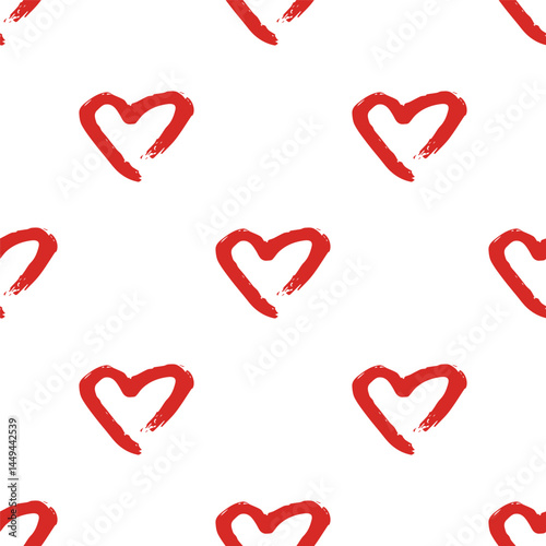 Seamless pattern with hand drawn heart doodle for decorative print, wrapping paper, greeting cards and fabric