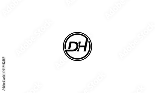 DH initial letter, monogram logo
