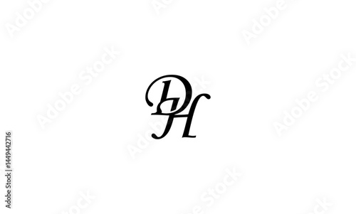 DH initial letter, monogram logo