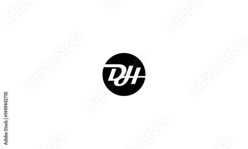 DH initial letter, monogram logo
