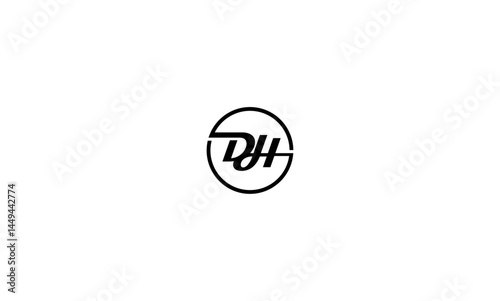 DH initial letter, monogram logo