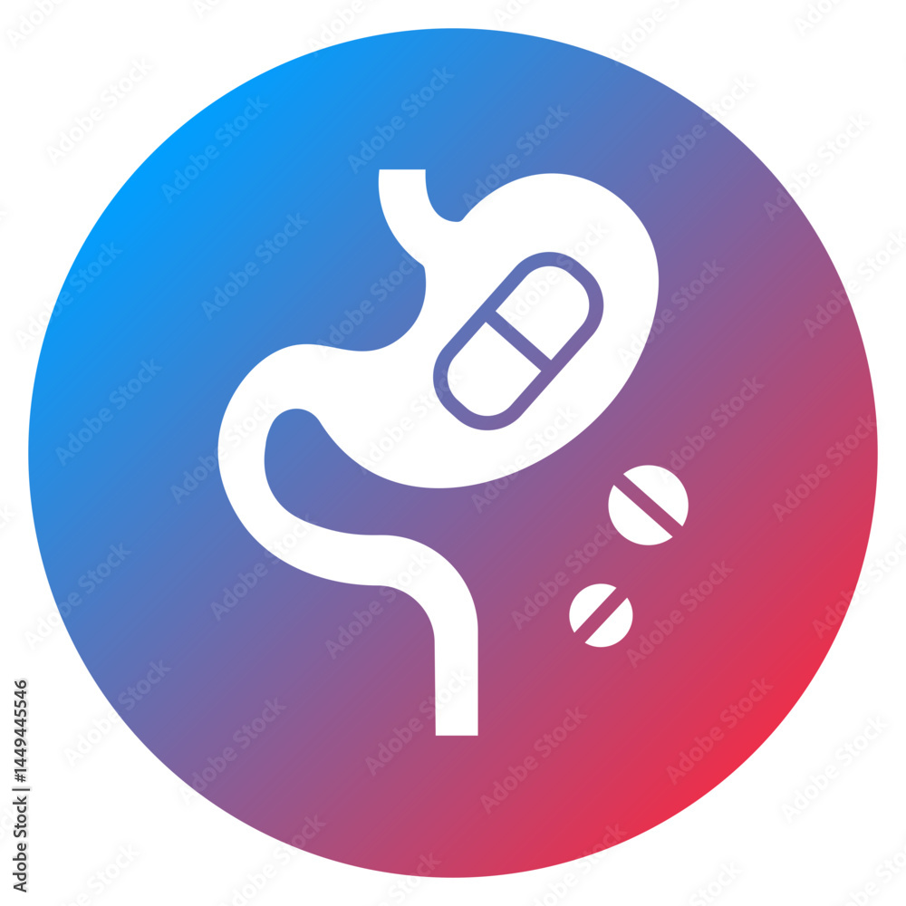 Fototapeta premium Stomach Pill Vector Icon