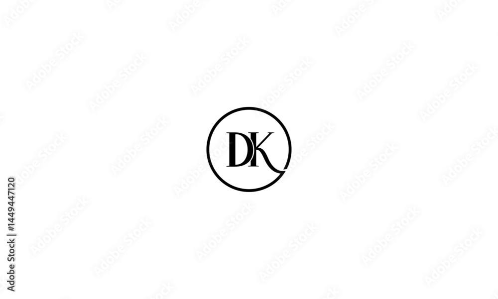 DK initial letter, monogram logo DK initial letter, monogram logo