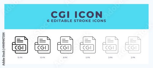 Cgi file stroke icon for web. Mobile apps and ui.
