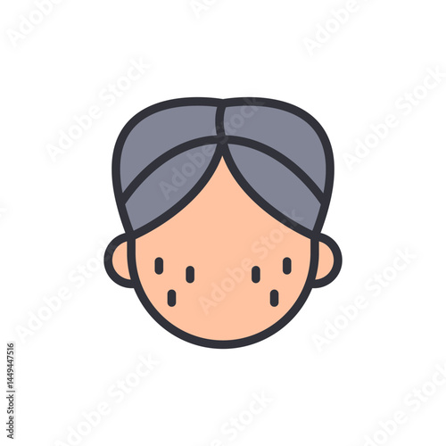 Face acne colored icons, minimalist vector illustration ,simple transparent graphic element .Isolated on white background