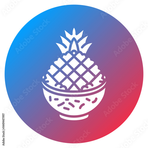 Pineapple Fried Rice Vector Icon