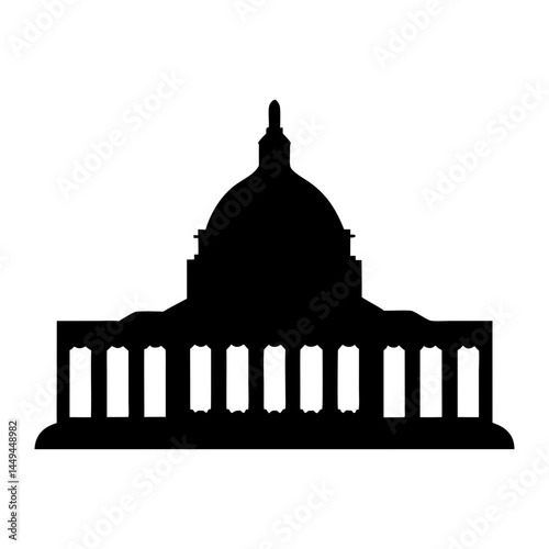 Silhouette of the United States Capitol Building on a Clear Day