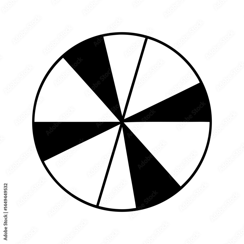 Fototapeta premium Monochrome Circular Design with Alternating Sectors of Black and White Spaces