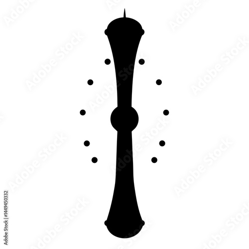 Stylized antique lever design with decorative elements, evocative of Victorian technology
