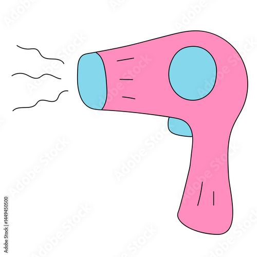 hair dryer hand drawn icon