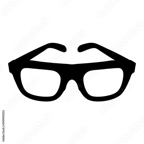 Silhouette of stylish modern eye glasses or spectacles with clear lenses