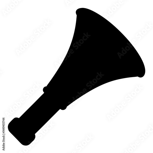 Silhouette of a classic bullhorn or megaphone used for announcements