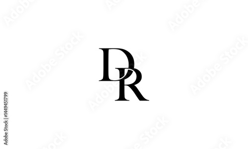 DR initial letter, monogram logo