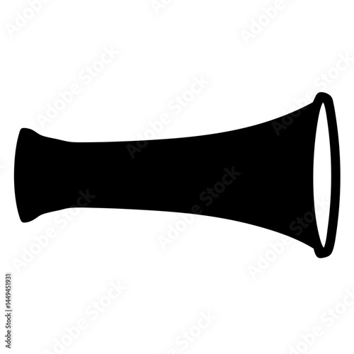 Black silhouette of a megaphone or trumpet for announcing important information