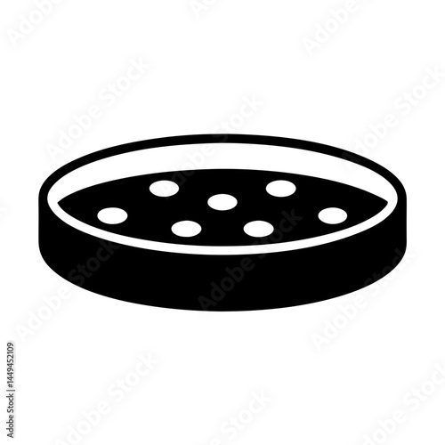 Monochrome representation of a petri dish with colonies for scientific research
