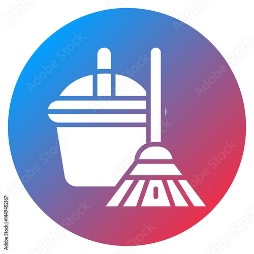 Dustpan and Broom Vector Icon