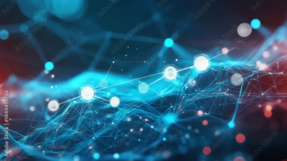 A glowing network of interconnected points and lines forms a dynamic, digital landscape with abstract blue and red highlights. A glowing network of interconnected points and lines forms a dynamic, digital landscape with abstract blue and red highlights.