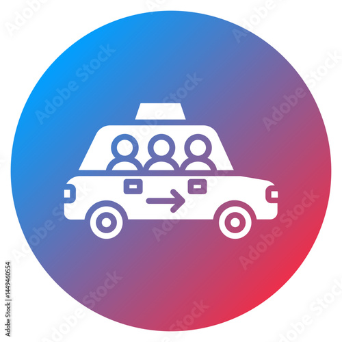 Taxi Pooling Vector Icon