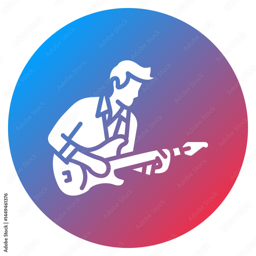 Naklejka premium Guitarist Vector Icon