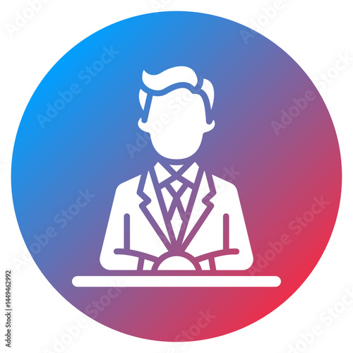 News Anchor Desk Vector Icon
