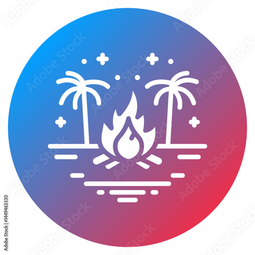 Beach Bonfire Vector Icon