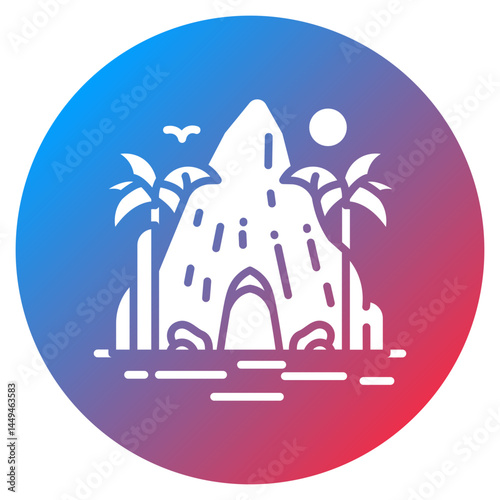 Beach Cave Vector Icon