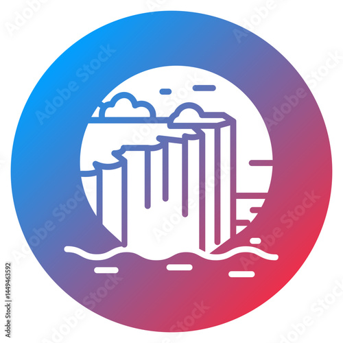 Cliffside View Vector Icon
