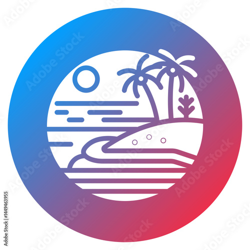 Sand Bar Vector Icon