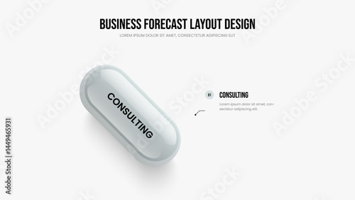 Investor Analysis One Option Infographic Slideshow Design. Corporate Briefing 1 Element Diagram Frame Template. Digital Forecast Slide Layout Vector Illustration.