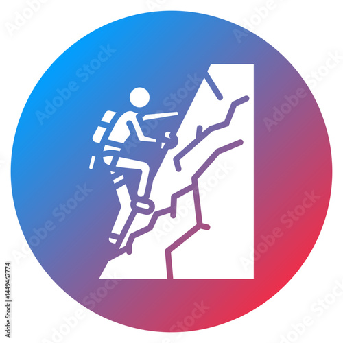Crack Climbing Vector Icon